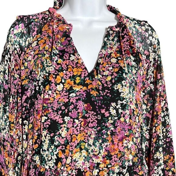 Vince Camuto Women's Three Tier Mini Dress Floral Peasant Multicolor Small NWT - Picture 2 of 10